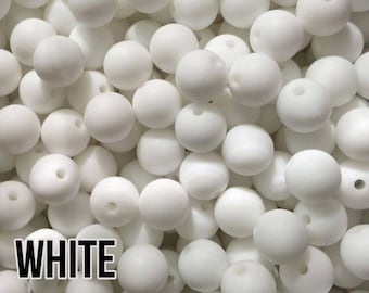 9 mm White Silicone Beads 10-1,000 (aka Snow)