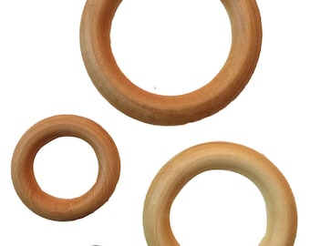 Anillos de madera de abedul - Cuatro tamaños