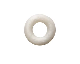 Pearl Silicone Ring/Donut Beads Pendant - Metallic White