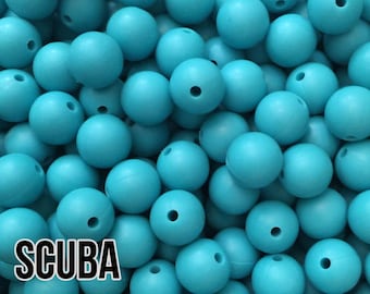 Perlas de silicona para buceo de 9 mm, 10-1000 unidades (también conocidas como verde azulado brillante, turquesa, azul)