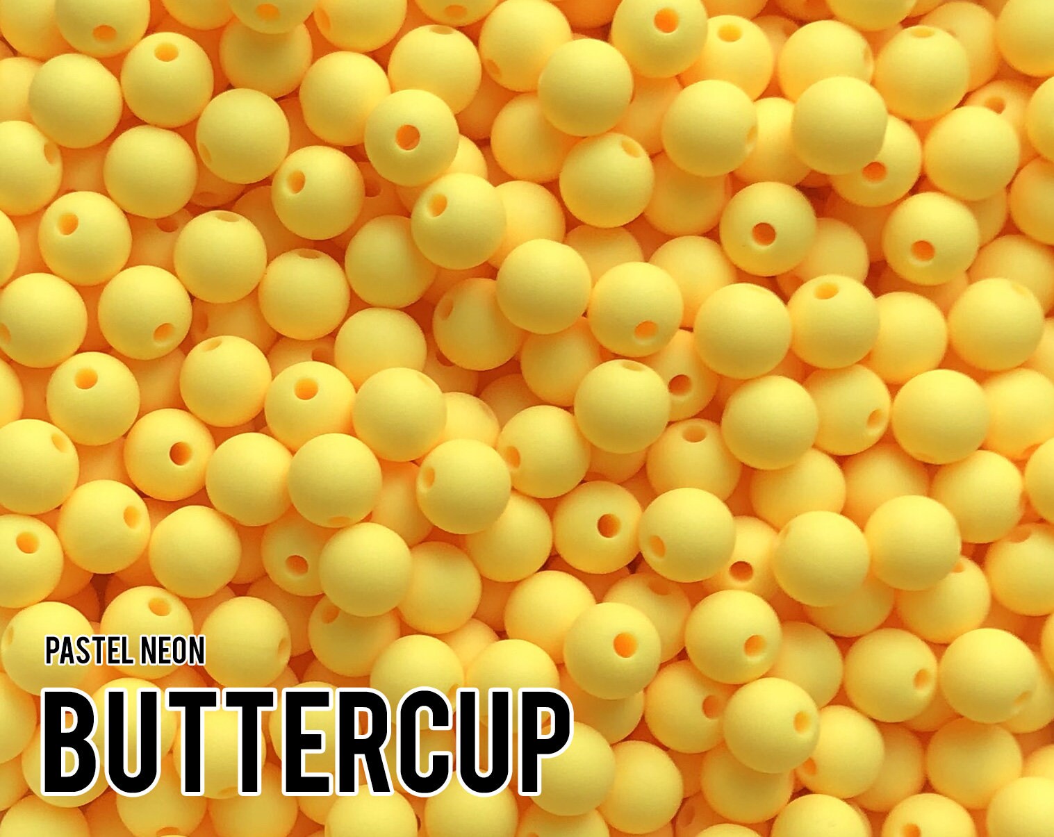 Silicone Beads, 9 mm Buttercup - Pastel Neon - 5-1,000 (aka bright yellow, neon yellow, pastel yellow) Bulk Silicone Beads Wholesale