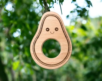 Large Avocado Wood Shape and Pretend Play Food Toy 4.0" x 2.7" - DIY Wood - Maple Wood Toy - Montessori Toy - Engravable - Personalized