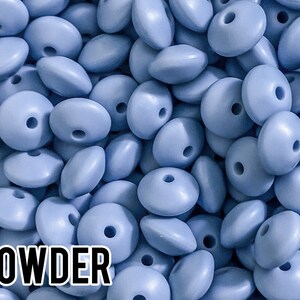 Small Abacus Lentil Saucer Silicone Beads in Powder - 12 mm x 7 mm - Bulk Silicone Beads Wholesale - DIY Jewelry