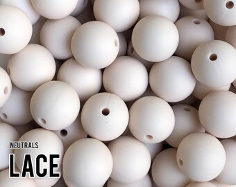 15 mm Lace Silicone Beads 5-1,000 (aka barely pink, barely white, pink white, off white)