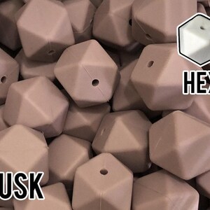 Cuentas de silicona hexagonales de 17 mm color púrpura oscuro (5-1000 unidades)