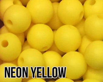 9 mm Neon Yellow Silicone Beads 10-1,000