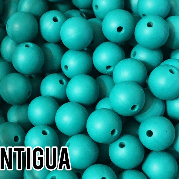 Silicone Beads, 9 mm Antigua Silicone Beads 5-1,000 (aka Emerald, Teal, Aquamarine) - Bulk Silicone Beads Wholesale - DIY