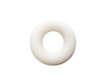White Silicone Ring/Donut Beads Pendant - Snow