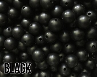 Silicone Beads, 9 mm Black Silicone Beads 10-1,000 (aka Smokey Black) Bulk Silicone Beads Wholesale