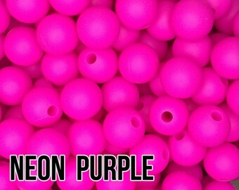 9 mm Neon Purple Silicone Beads 10-1,000