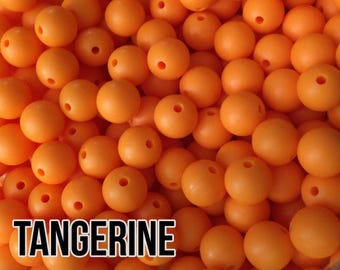 Cuentas de silicona color mandarina de 12 mm, 10-1000 unidades (también conocidas como naranja brillante)