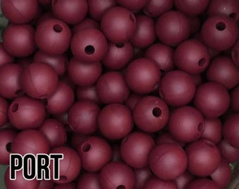 9 mm Port Silicone Beads 10-1,000 (aka Dark Red, Maroon, Burgundy)
