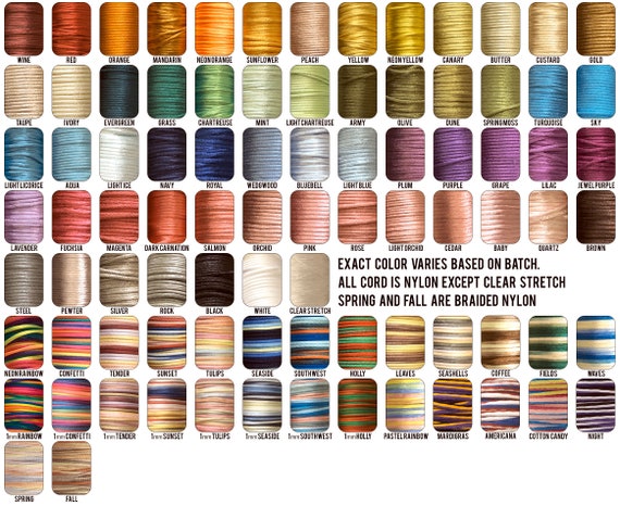 2mm Solid Colored Nylon Cord String Rope 2 Mm or Stretchy - Etsy
