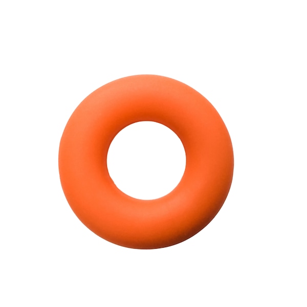 Orange Silicone Ring Beads Pendant - Seamless Silicone Donut Beads - Bulk Silicone Beads Wholesale - DIY