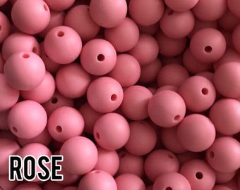 9 mm Rose Silicone Beads 10-1,000 (aka Bright Pink, Medium Pink)