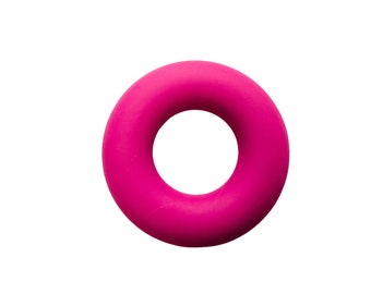 Magenta Silicone Ring/Donut Beads Pendant