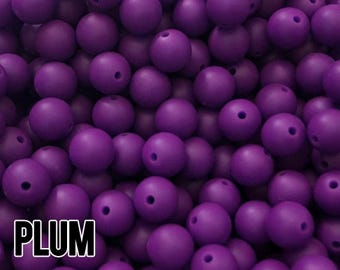Cuentas de silicona color ciruela de 12 mm, 10-1000 unidades (también conocidas como púrpura joya)