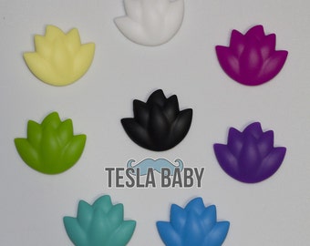 CLEARANCE - Lotus Silicone Pendant - Seamless Silicone Lotus Flower Beads in 8 Colors - Bulk Silicone Beads Wholesale - DIY Jewelry