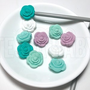 Knitting Needle Stoppers Mint Garden Beader Caps Beader Tips Back Stoppers Point Protectors End Stoppers Stitch Holder image 3