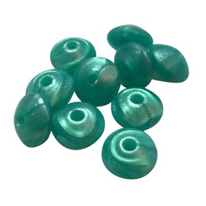 Small Abacus Lentil Saucer Silicone Beads in Apatite (metallic teal) - 12 mm x 7 mm - Bulk Silicone Beads Wholesale - DIY Jewelry