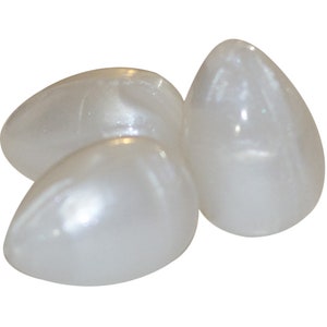 Pearl Metallic Silicone Egg / Teardrop - 1 in x 3/4 in - Bulk Silicone Beads Wholesale - DIY Jewelry