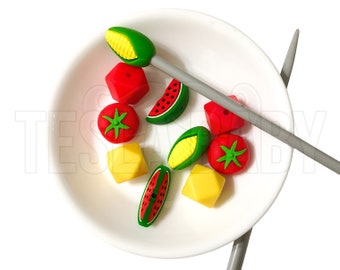 Knitting Needle Stoppers - Farm Fresh - Beader Caps - Tips - Back Stoppers - Point Protectors - End Stoppers - Stitch Holder