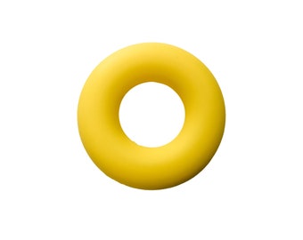Yellow Silicone Ring/Donut Beads Pendant