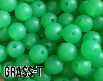 Perlas de silicona Grass-T de 9 mm, 10-1000 unidades (también conocidas como verde césped translúcido)