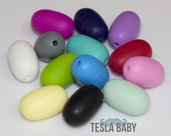 5-15 Grape / Oval Silicone Beads - Seamless Silicone Beads in 14 Colors - Bulk Silicone Beads Wholesale - DIY Jewelry