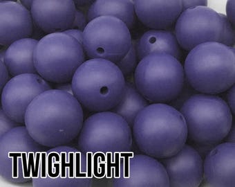 Cuentas de silicona Twilight de 15 mm, 5-1000 unidades (también conocidas como moradas o azul marino) -