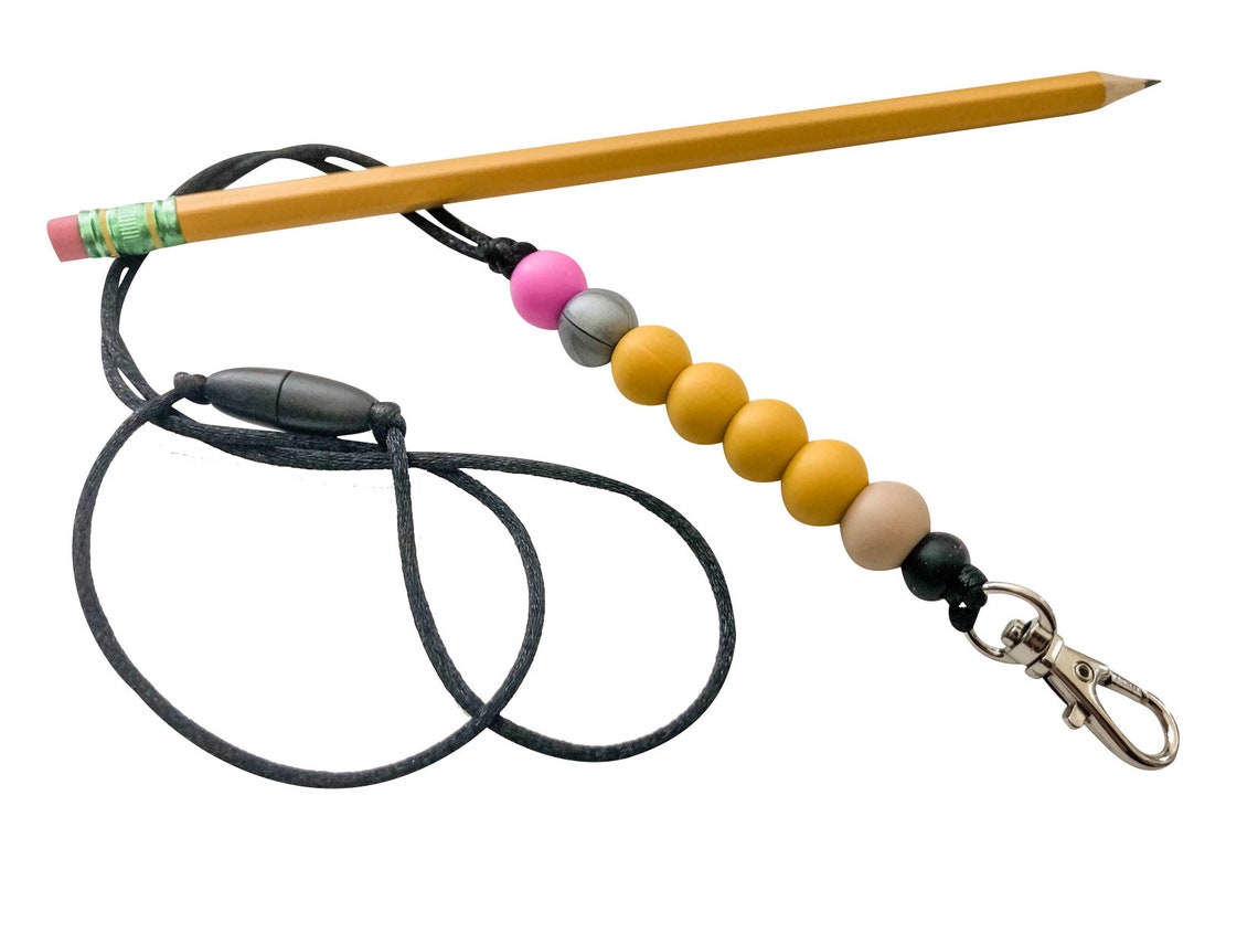 Teacher Lanyard Pencil Lanyard Silicone Bead Lanyard Etsy