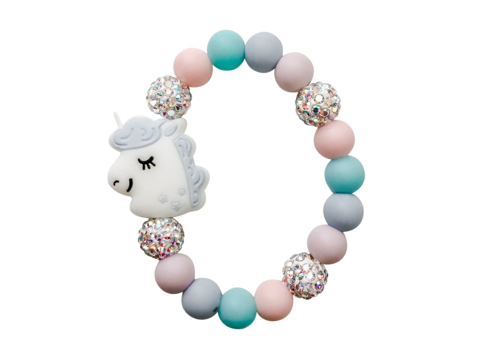 Girl's Unicorn Name Bracelet Pearl Jewelry Gift 