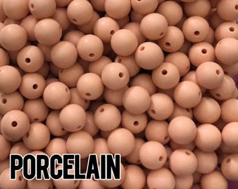 12 mm Porcelain Silicone Beads 10-1,000 (aka Peachy, Strawberry Cream)