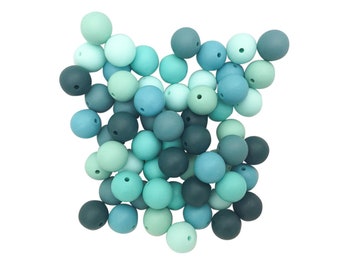 70 cuentas de silicona a granel - Azules, Agua, Bebé - Venta al por mayor de cuentas de silicona a granel