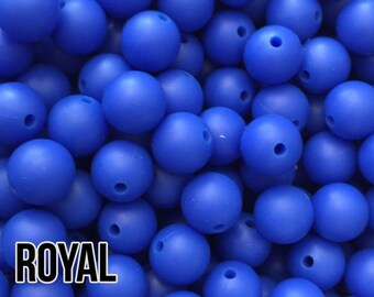 Cuentas de silicona Royal de 12 mm, 10-1000 unidades (también conocidas como azul oscuro o azul marino)