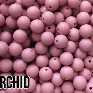 Silicone Beads, 12 mm Orchid Silicone Beads 10-1,000 aka Medium Pink Beads Wholesale Silicone Beads image 1