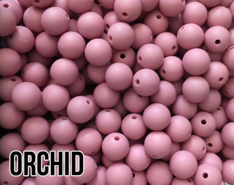 Silicone Beads, 12 mm Orchid Silicone Beads 10-1,000 aka Medium Pink Beads Wholesale Silicone Beads image 1