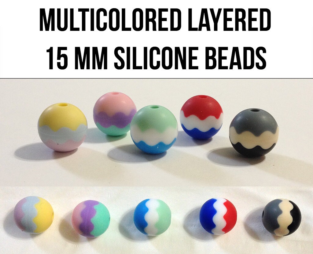 15mm Layered Silicone Beads 5100 Seamless Silicone Beads Etsy