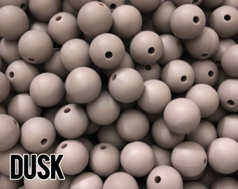 Silicone Beads, 15 mm Dusk Silicone Beads 5-1,000 (aka Dusty Purple) Bulk Silicone Beads Wholesale