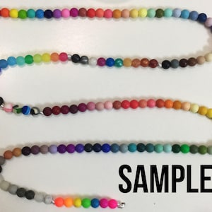 Silicone Bead Color Swatch Sampler in all of our colors - Sample Cord - Sample Strand - Color Strand - Color Cord - Bead Key - Color Key