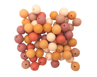 60 Bulk Silicone Beads - Oranges - Bulk Silicone Beads Wholesale