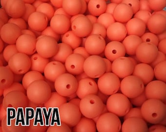 9 mm Papaya Silicone Beads 10-1,000 (aka Salmon Orange)