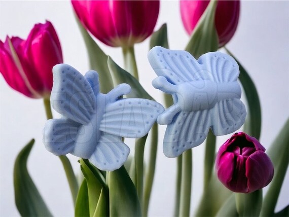 Silicone Bluebell Butterfly Beads Bulk Silicone Beads Wholesale