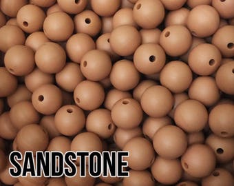 Silicone Beads, 12 mm Sandstone Silicone Beads 10-1,000 (aka Light Terra, Light Maroon, Medium Brown) - Bulk Silicone Beads Wholesale