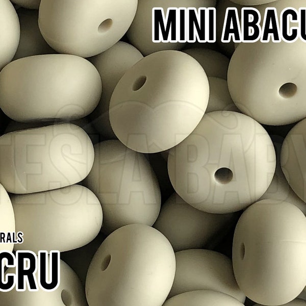 Mini Abacus Ecru Silicone Beads 5-1,000 (aka off white, tan, beige, light brown) Bulk Silicone Beads Wholesale