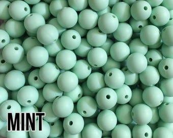 Cuentas de silicona verde menta de 9 mm, 10-1000 unidades (también conocidas como verde claro o verde pastel)
