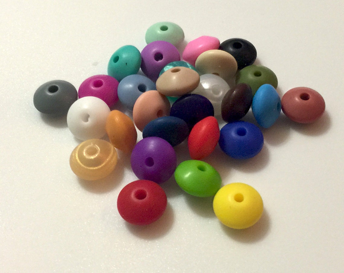 51000 Small Abacus Silicone Beads in White 12 mm x 7 mm Etsy