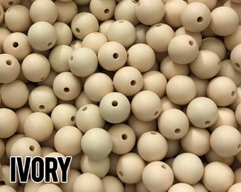 12 mm Ivory Silicone Beads 10-1,000 (aka Navajo White)