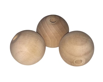 25 mm Wood Bead - Unfinished 7/32" hole. - DIY Wood Jewelry