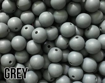 Cuentas de silicona gris de 12 mm, 10-1000 unidades (también conocidas como gris oscuro)